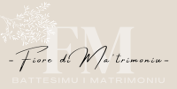Logo Fiore di Matrimoniu avec initiales FM et motifs floraux.